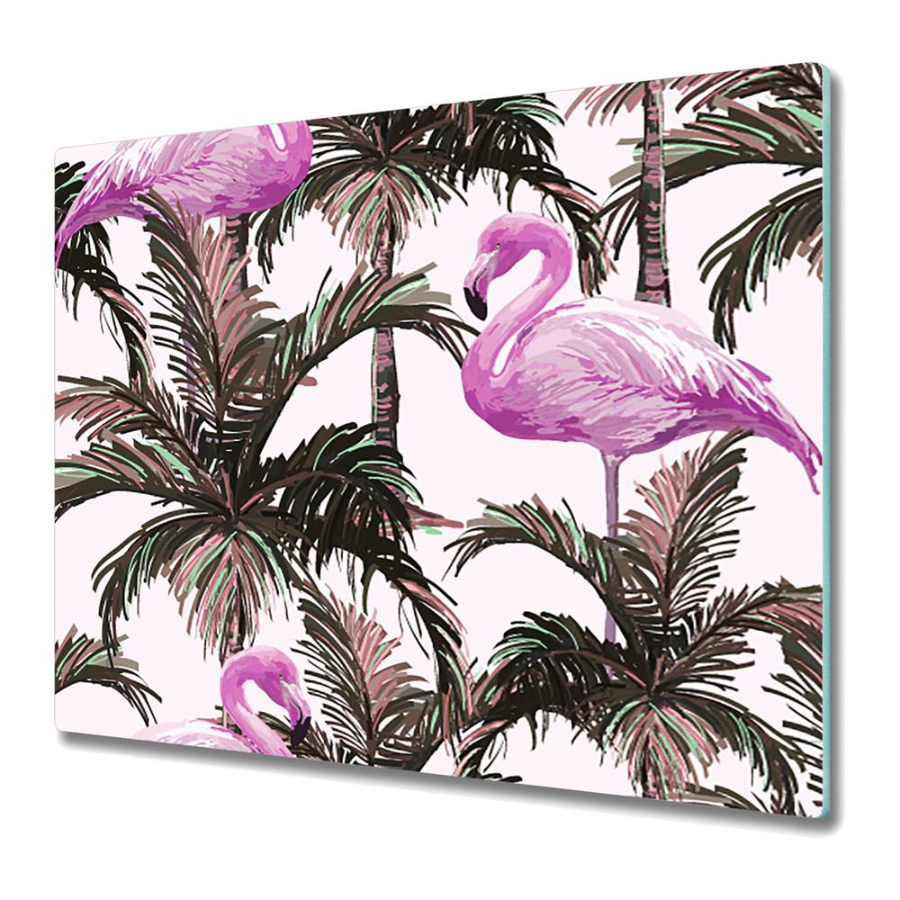 Glass Kitchen Chopping Cutting Board Tropical Flamingo | Exotic Animal | 60x52