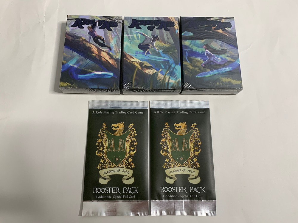 Academy of Arts TCG Kickstarter Exclusive 3 Starter Decks 2 Sealed Packs US Edition-image