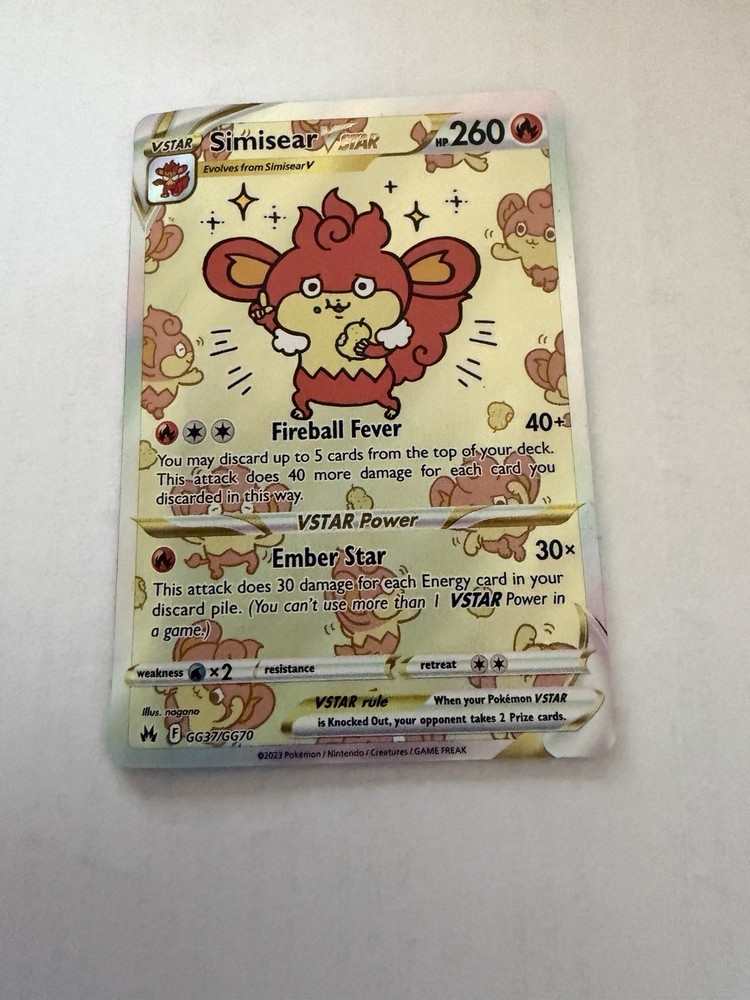 Simisear VSTAR GG37/GG70 SWSH: Crown Zenith: Galarian Gallery Holo