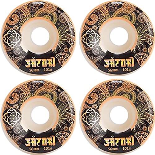 Satori Paisley Link 56mm 101a Wheels in White, Orange, Yellow, Black Set