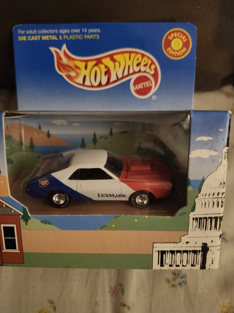 Lexmark Car AMC Red White Blue Hot Wheels NRFB
