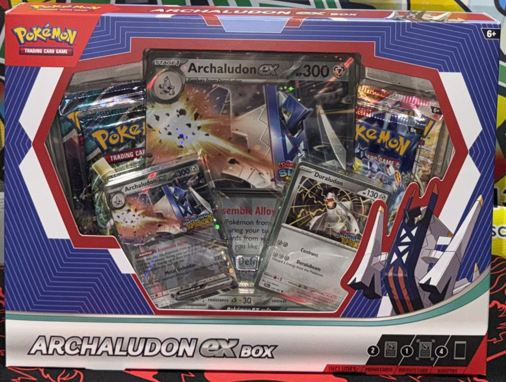 Pokemon TCG ARCHALUDON ex Box FACTORY SEALED NEW PROMOS 4 PACKS