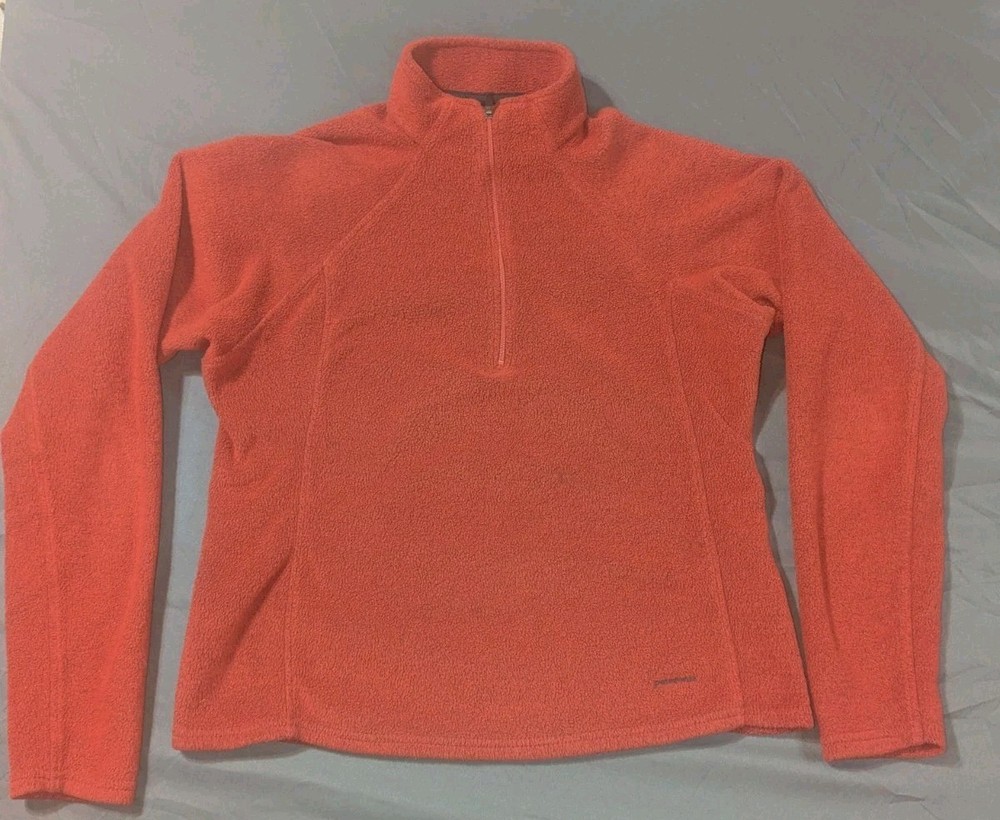 Patagonia Capilene Women's Red Fleece 1/4 Zip Pullover M Long Sleeve Mock Neck