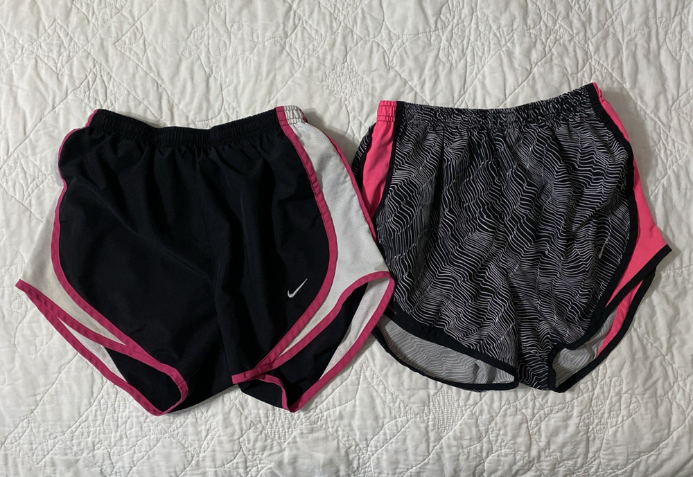 Lot of 2 - Women's Nike Dri-Fit Athletic Running Shorts, XS, Liner, Pink & Black