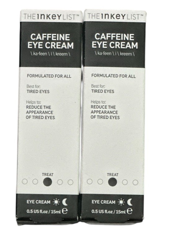 Lot of 2 The INKEY List Caffeine Reduce  Puffiness Dark Circles Eye Cream 0.5 oz