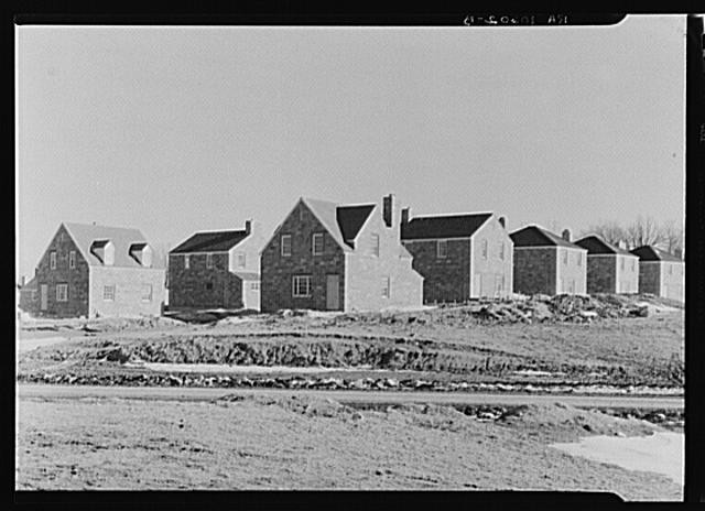 Photo:Group of houses under construction at Greendale, Wisconsin