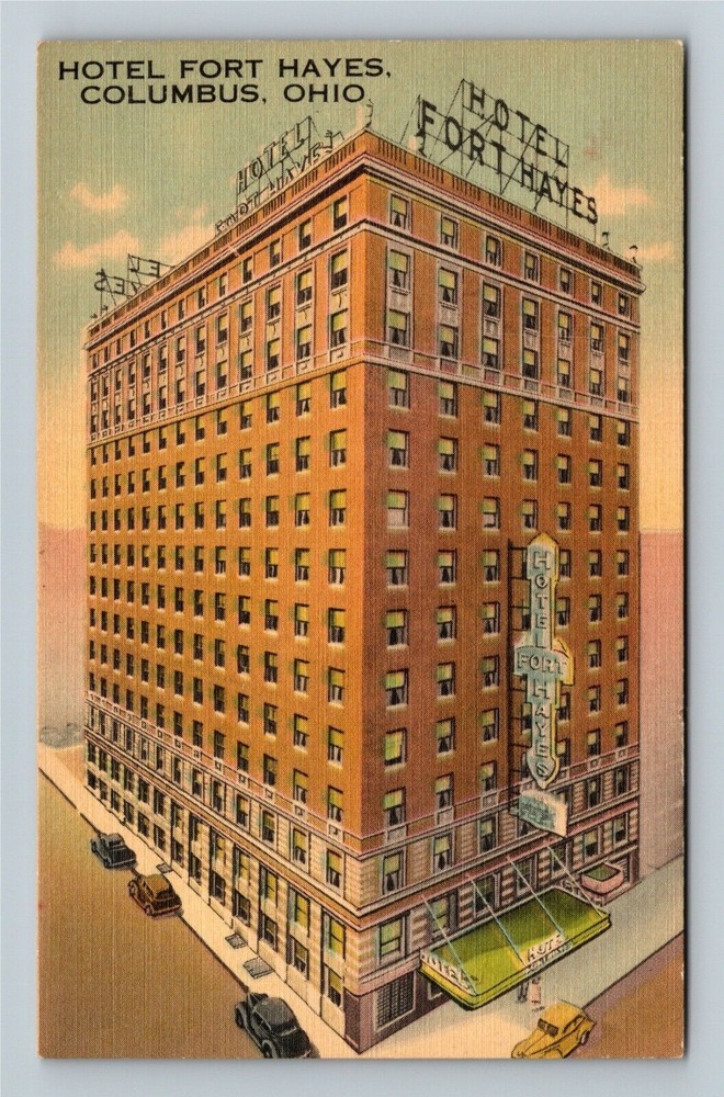 Columbus OH-Ohio, Hotel Fort Hayes, Antique Vintage Souvenir Postcard