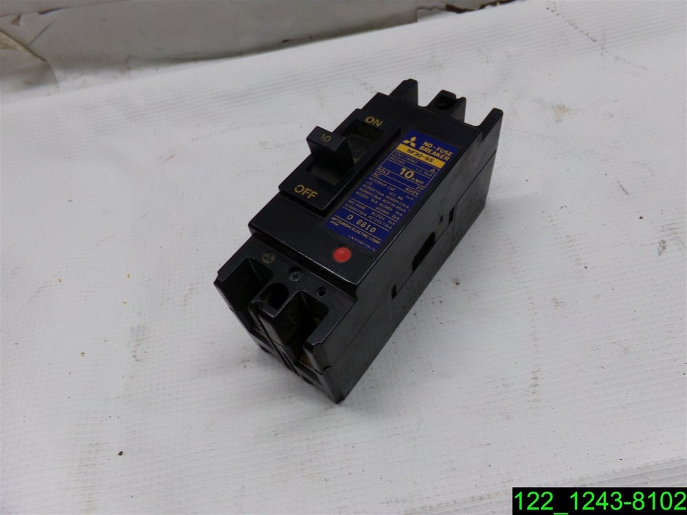 Mitsubishi No-Fuse Circuit Breaker 10 AMP, 2 Pole NF30-SS - USED