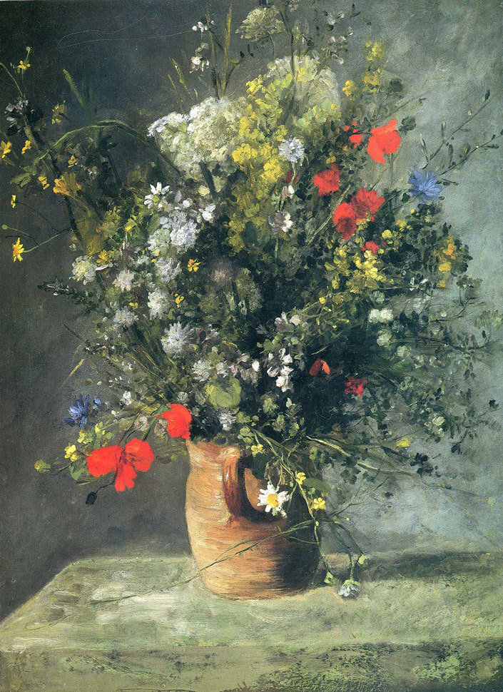 RENOIR - Flowers in a Vase - *FRAMED* CANVAS ART 24x16