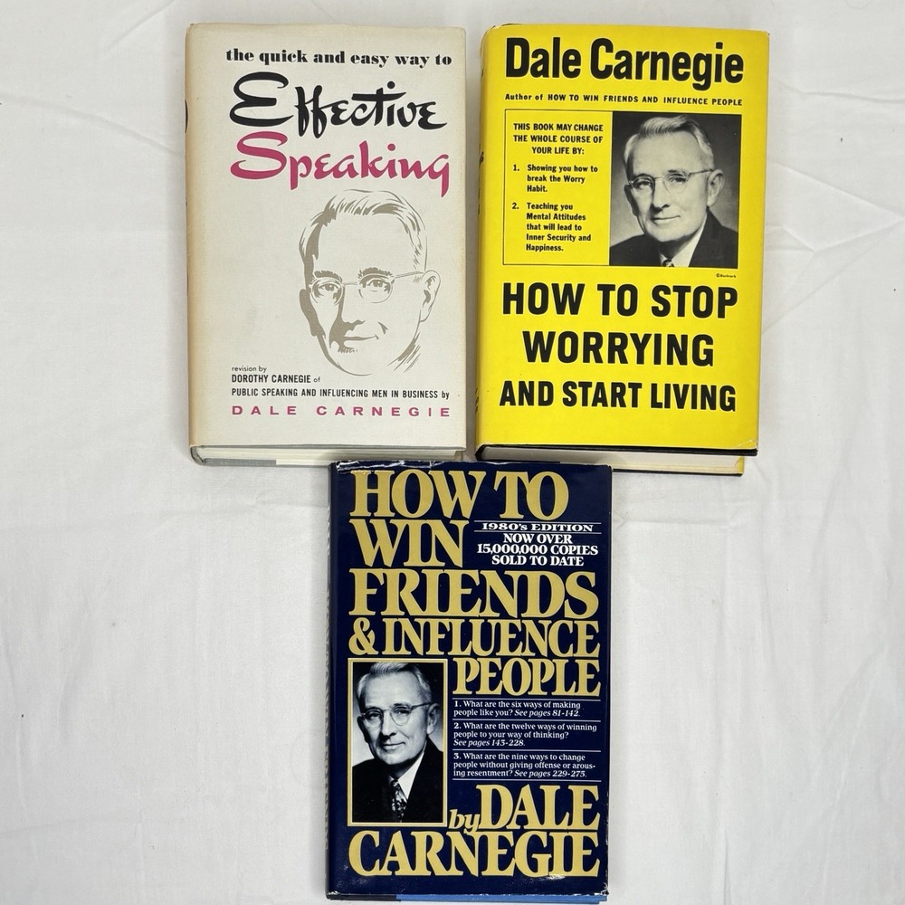 Lot 3 DALE CARNEGIE How to Win Friends, Stop Worrying, Effective Speaking HCDJ