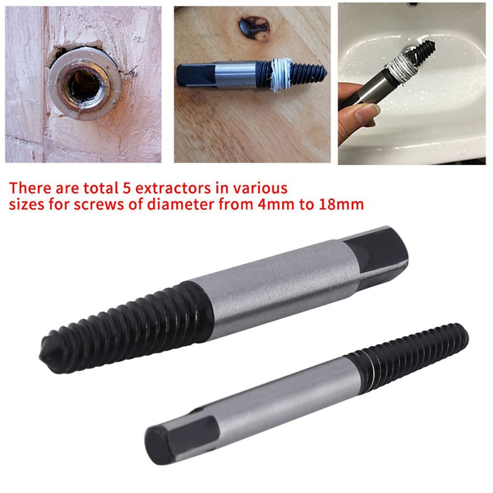 5pcs Broken Screw Extractor Bit Set for Damaged Bolt Removal