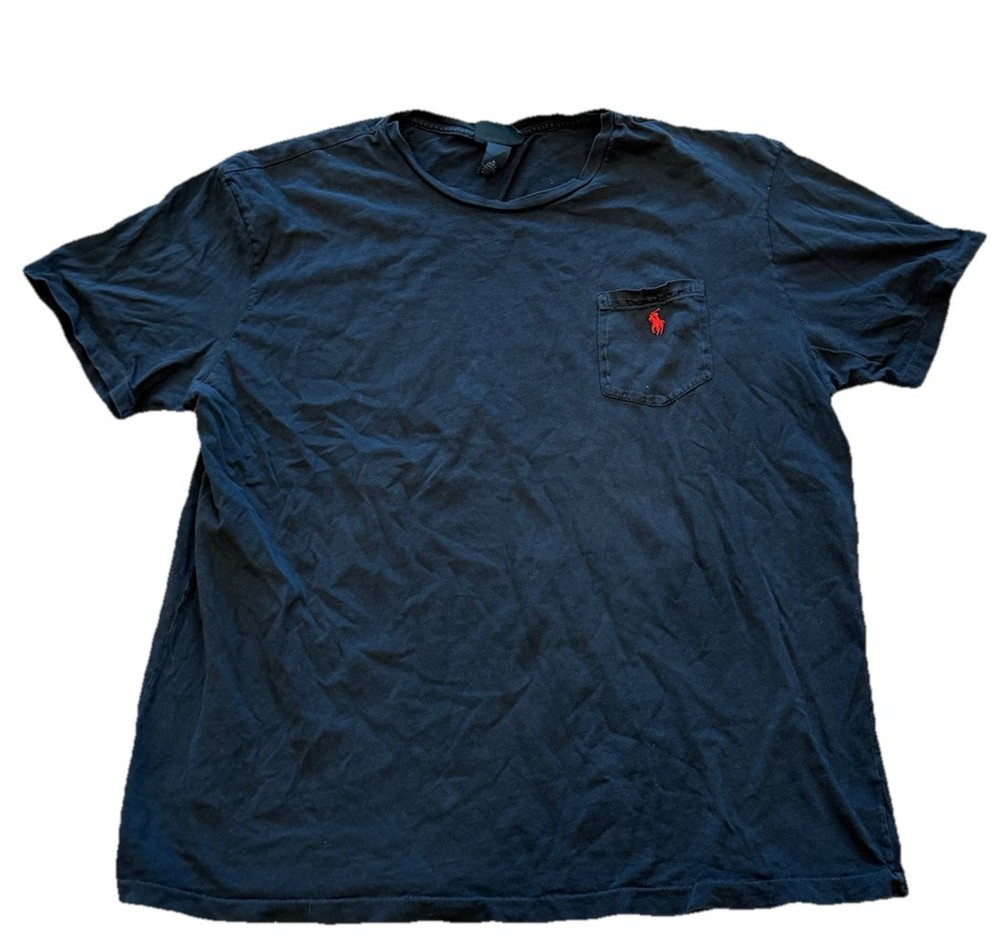 Vintage 90s Polo Ralph Lauren Pocket Tee Black Men’s XL Cotton Tee Shirt