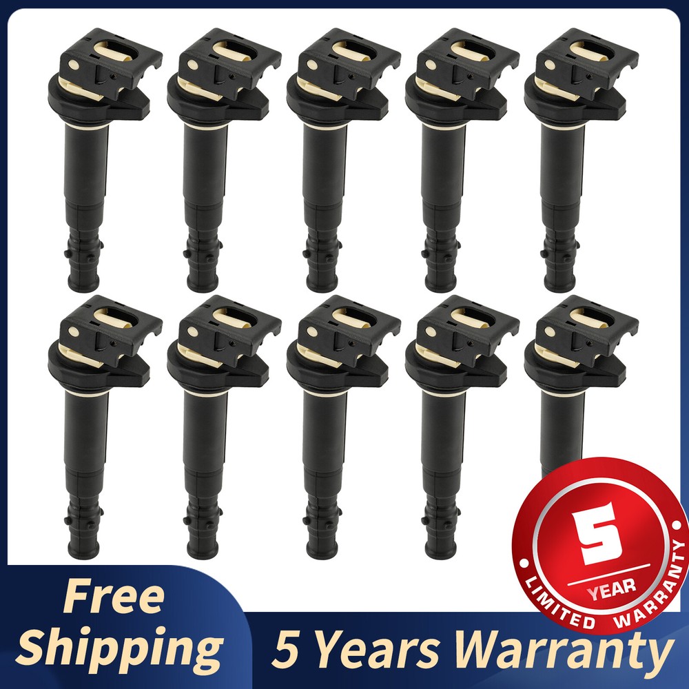 10pc Ignition Coil Set for 2006-2010 BMW M5 M6 5.0L V10 UF572 Compatible