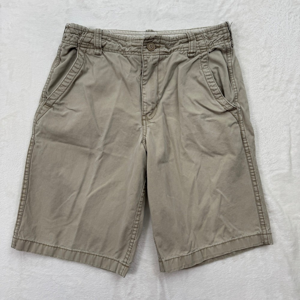 Aeropostale Chino Shorts Mens 30 Tan Khaki Cotton Twill Classic Flat Front
