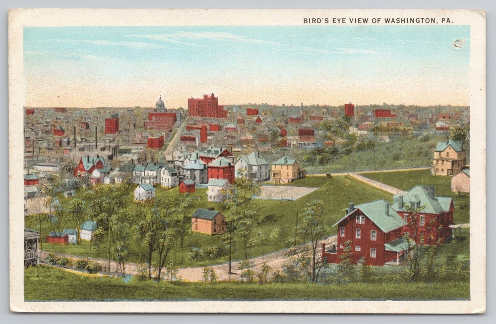 Bird's Eye View of Washington Pennsylvania PA Postcard