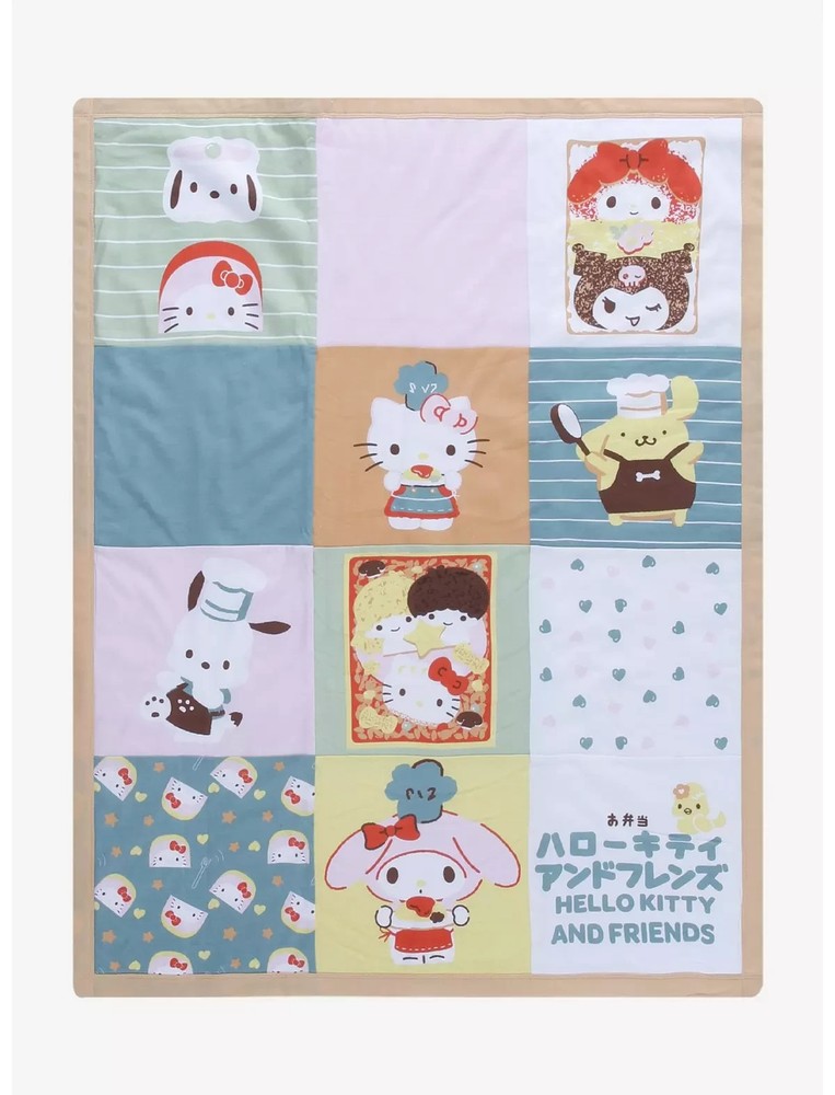 Sanrio - Hello Kitty and Friends - Bento Box Themed Quilted Baby Blanket  [NWT]