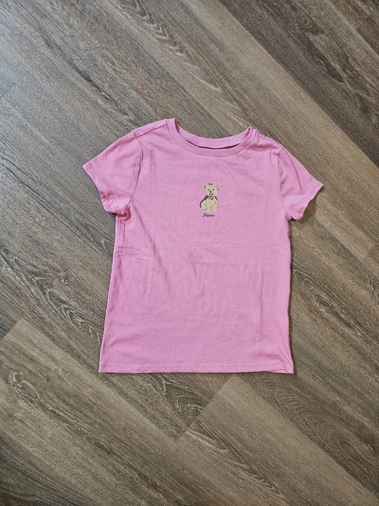 OshKosh B'gosh Girls' Dog Pink Short-sleeve Graphic Tee Sz 8 NOWT