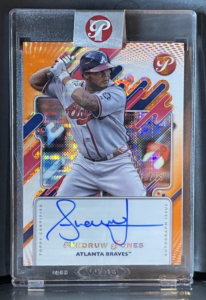 2025 Topps Pristine Andruw Jones Encased Orange Refractor AUTO /25 #PA-AJ Braves