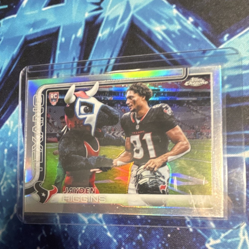 Topps Chrome 2025 Jayden Higgins Houston Texans RC REFRACTOR MASCOT  #343