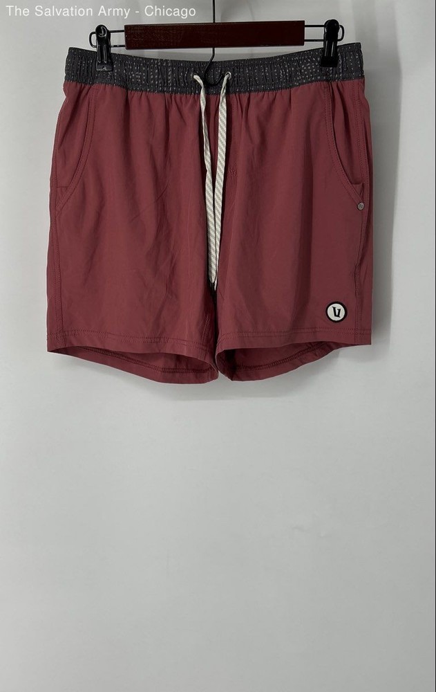 Vuori Mens Red Drawstring Waist Activewear Athletic Shorts Size Medium