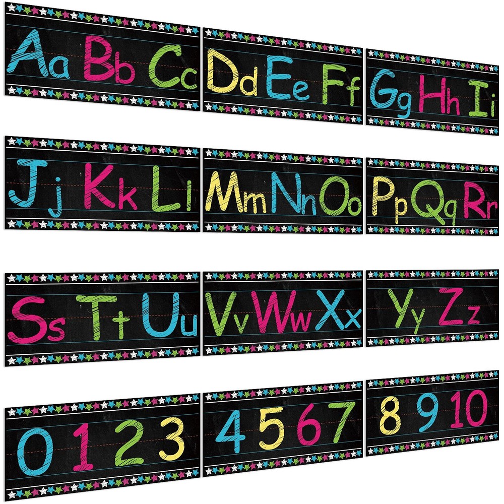 Alphabet Bulletin Board Strips Set Alphabet Wall Strip Number Bulletin Board ...