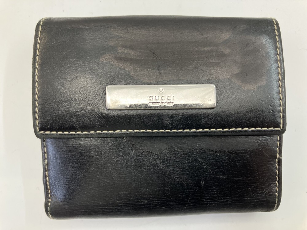 Gucci Bifold Wallet Leather Black Free Shipping