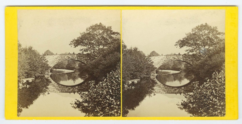 D1444~ SCOTLAND- GW Wilson Trossachs Turk Bridge c.1860s Stereoview