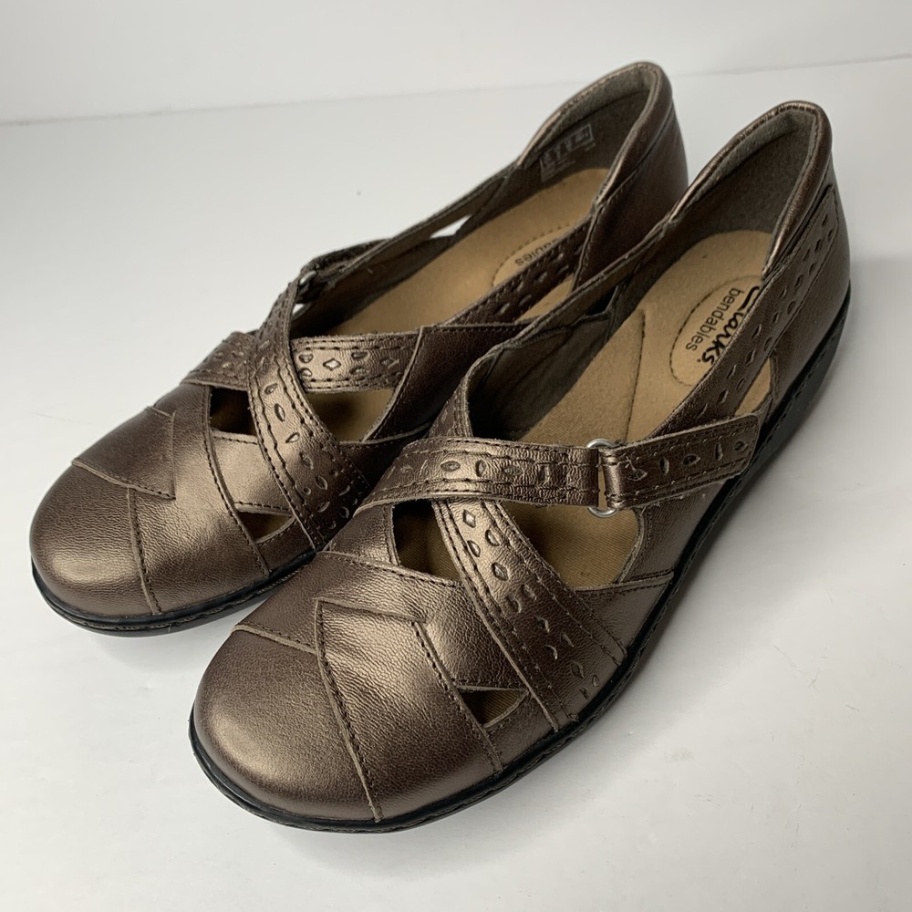Clarks Bendables Women's Ashland Spin Q Pewter Slip On Loafer Size 9N Comfort