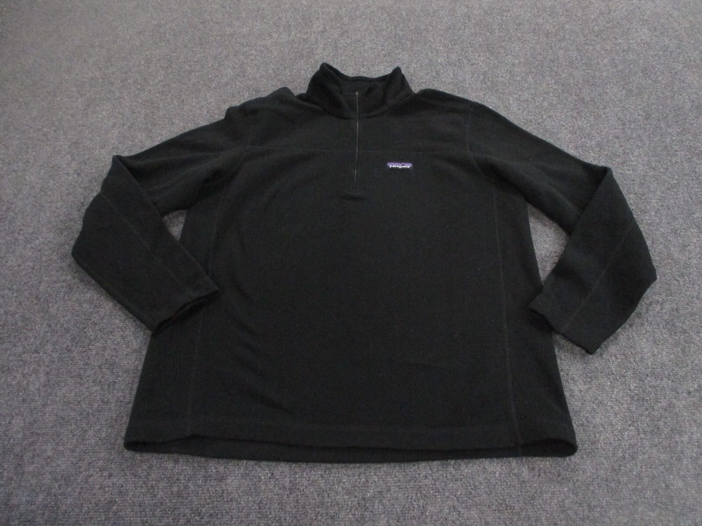 Patagonia Jacket Adult L Black Fleece Outdoors Pullover Micro D Lightweight Mens