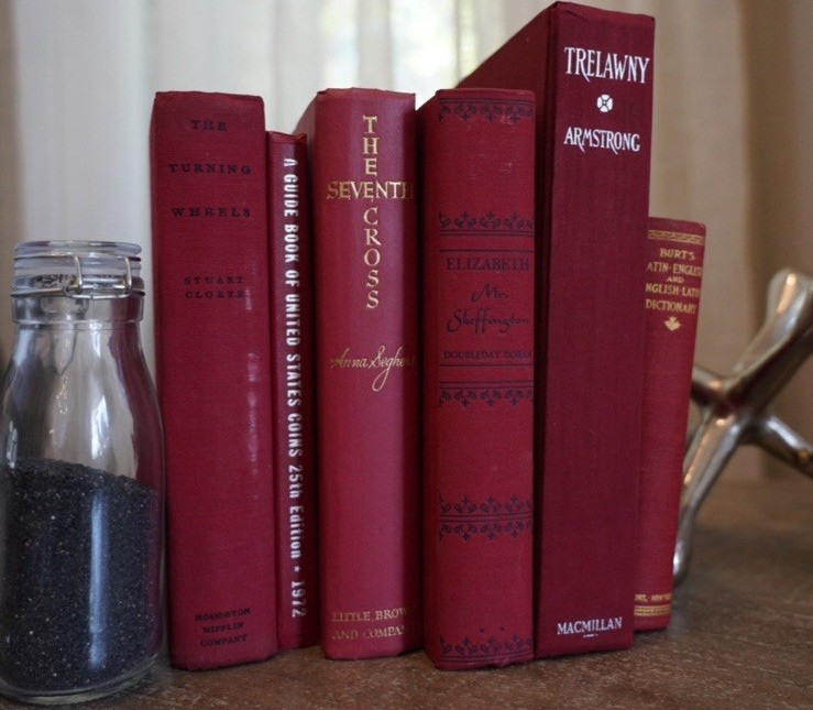 Macmillan Vintage Red Hardcover Book Lot of 4 Fiction/Nonfiction