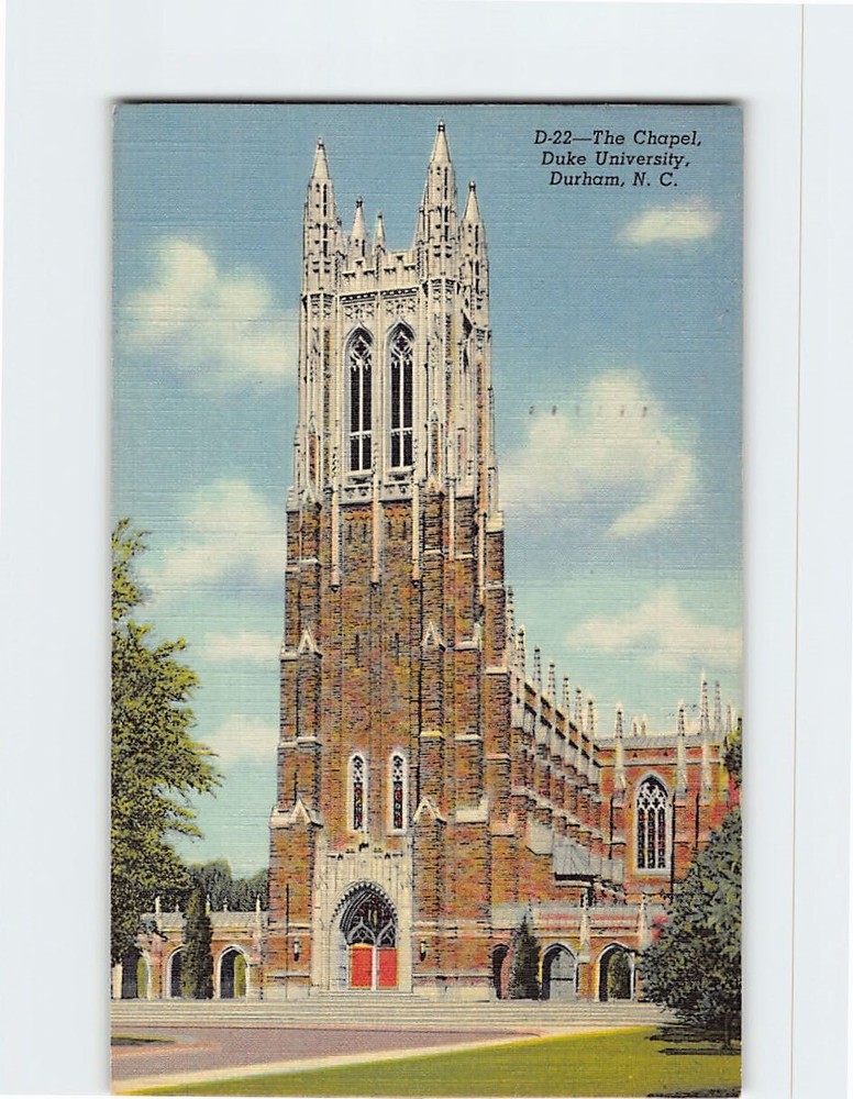 Postcard Chapel of Duke University Durham North Carolina USA