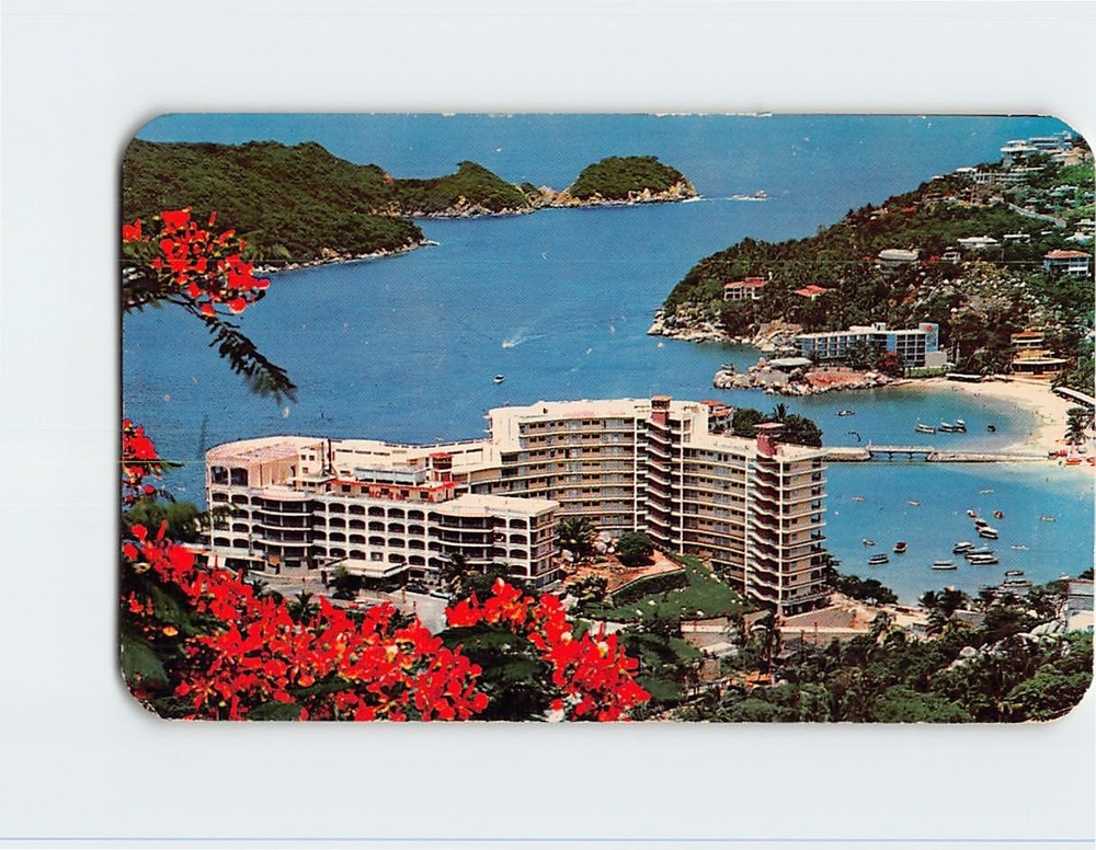 Postcard Aerial View Hotel Caleta Acapulco Guerrero Mexico