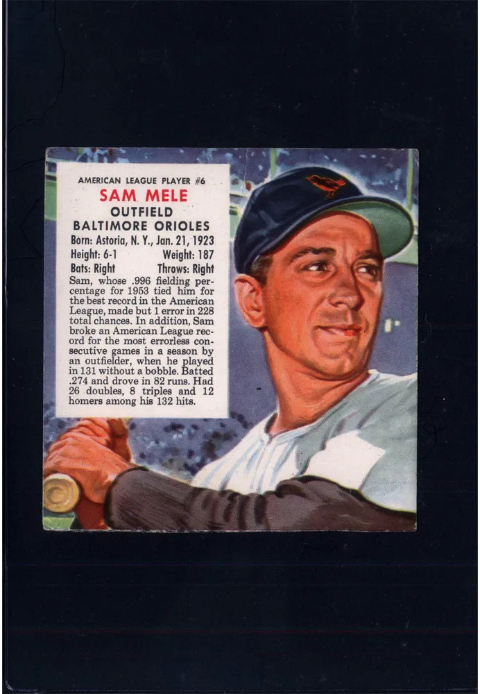 1954 Redman No Tab #6 Sam Mele Orioles (VG) 012066