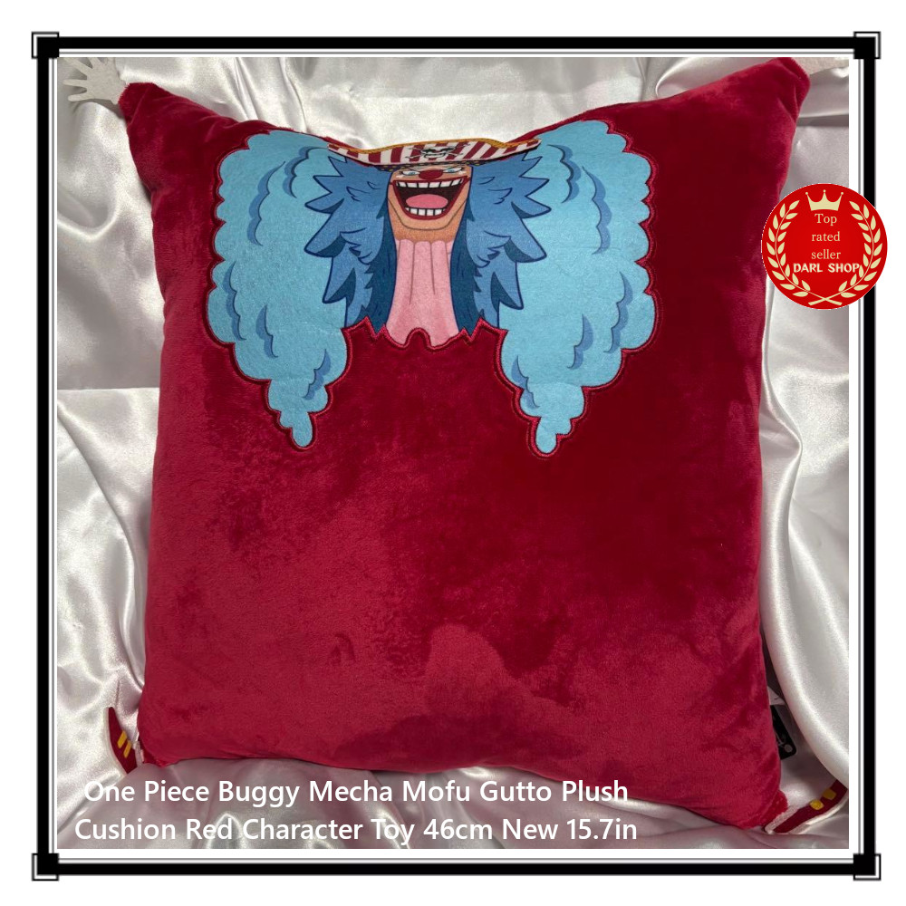 One Piece Buggy Mecha Mofu Gutto Plush Cushion Red Character Toy 46cm New 15.7in