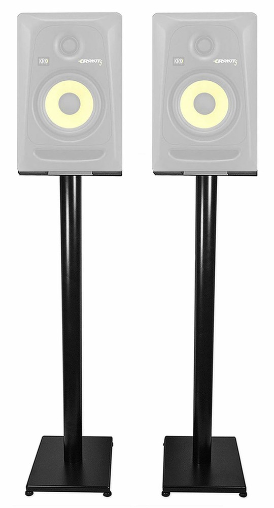 Pair Rockville 37” Black Steel  Speaker Stands For KRK ROKIT 8 G3 Monitors