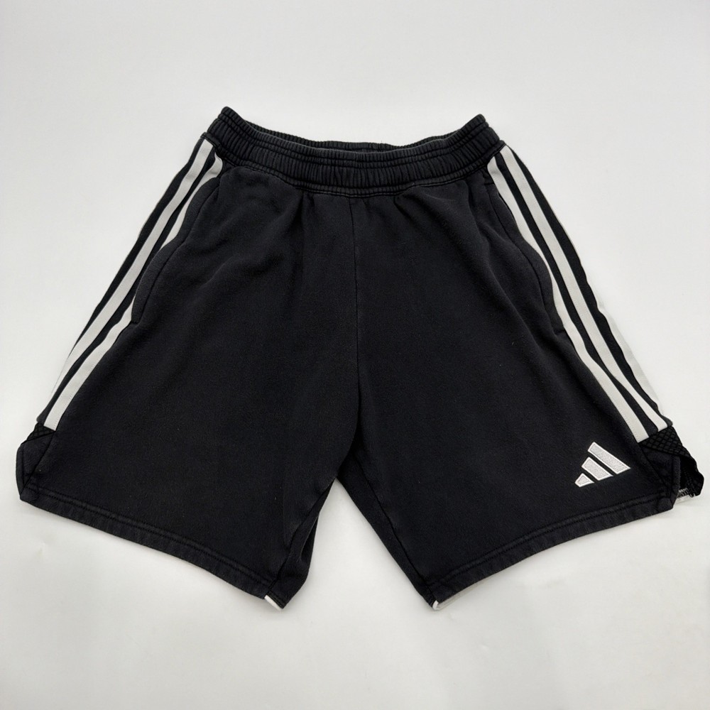 Adidas Shorts Men S Black Striped White Pockets Zip  Logo .#44705