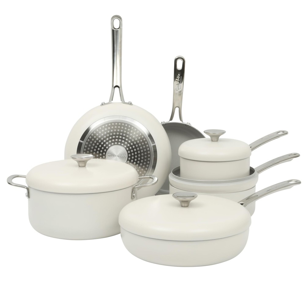 Kitchen Essentials Potluck Porch 10-Piece PFA-Free Ceramic Nonstick Cookware Set
