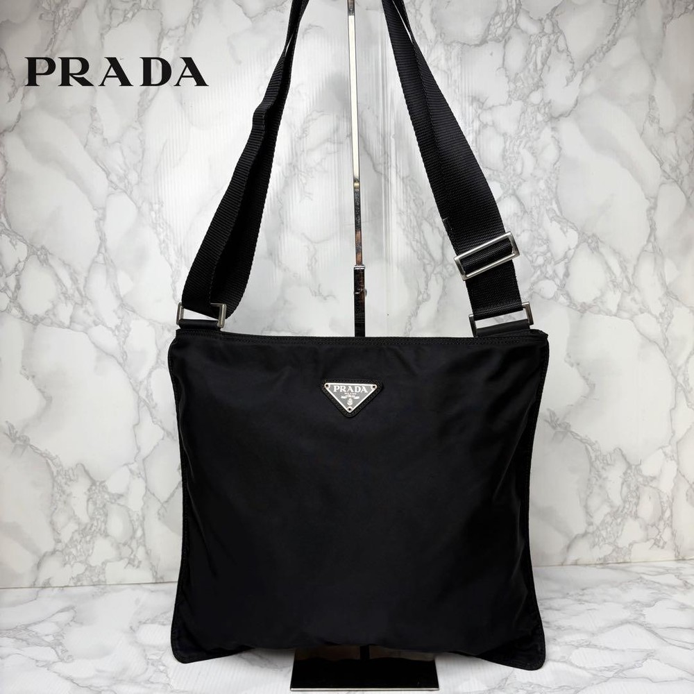 Prada black BJ6 crossbody shoulder sacoche bag from Japan