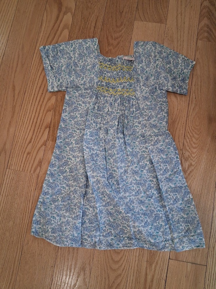 Bonpoint Girls Blue Floral Dress Size 6