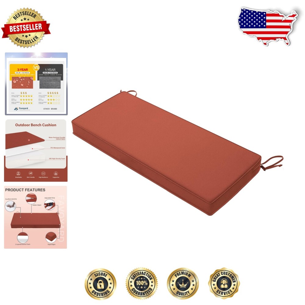 Comfortable 48-inch by 18-inch Outdoor Cushion - Water-Resistant and Stylish