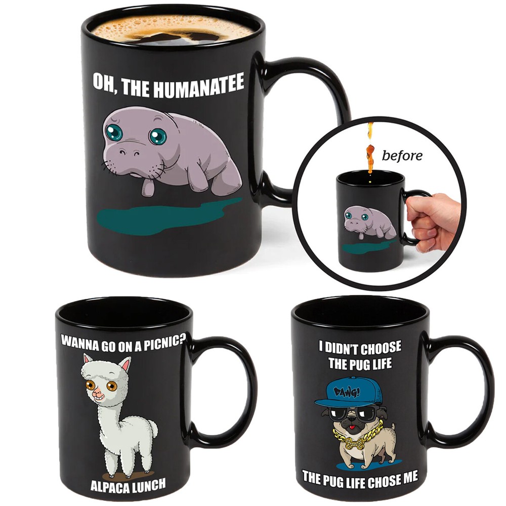 BigMouth Inc 16oz Funny Ceramic Mystery Mug Coffee Cup, Changes When Hot or Cold