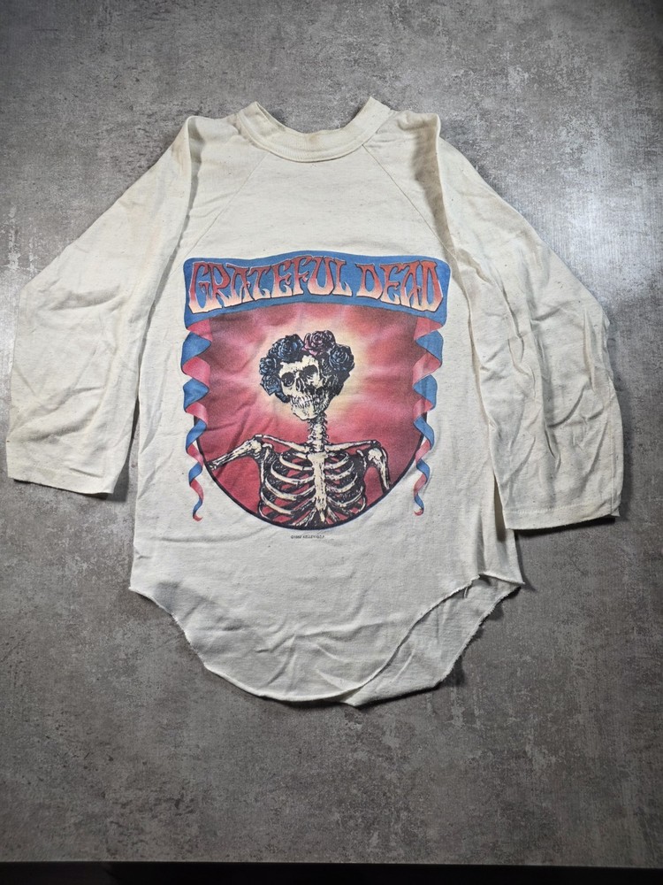VTG 1982 Grateful Dead Skeleton Roses Bertha Single Stitch Raglan Shirt Medium