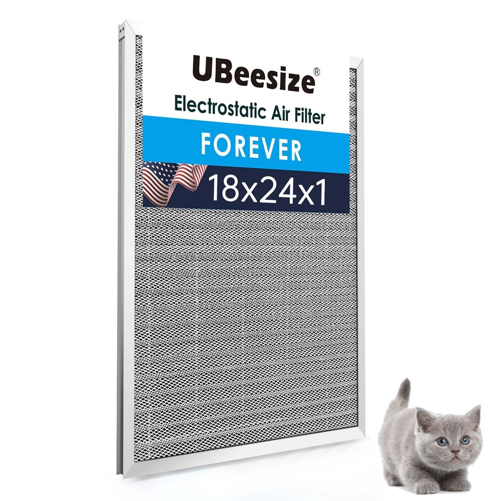 UBeesize 18x24x1 Reusable Electrostatic Air Filter HVAC AC Furnace FilterMERV...