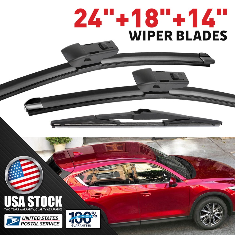 3-Piece Direct Connect OEM Quality Wiper Blades Kit 24 18 14 Inches Front Rear  