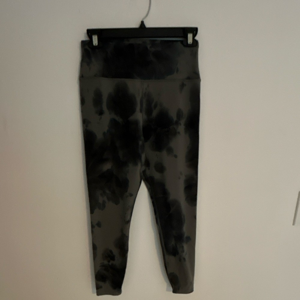SAGE Collective Gray Black Tie Dye Ankle Leggings Women's Size M Athleisure