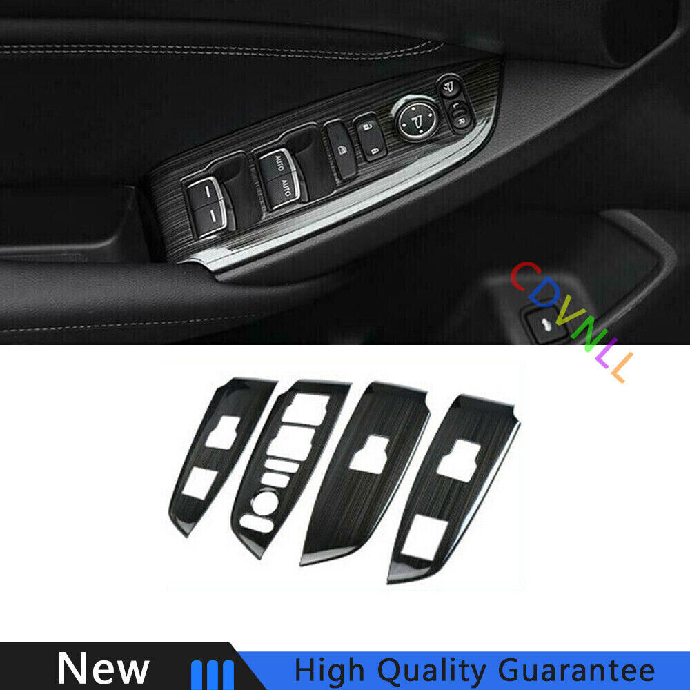 For Honda Accord 10th 18-2022 Black Titanium Window Lock Lift Panel Frame Trim