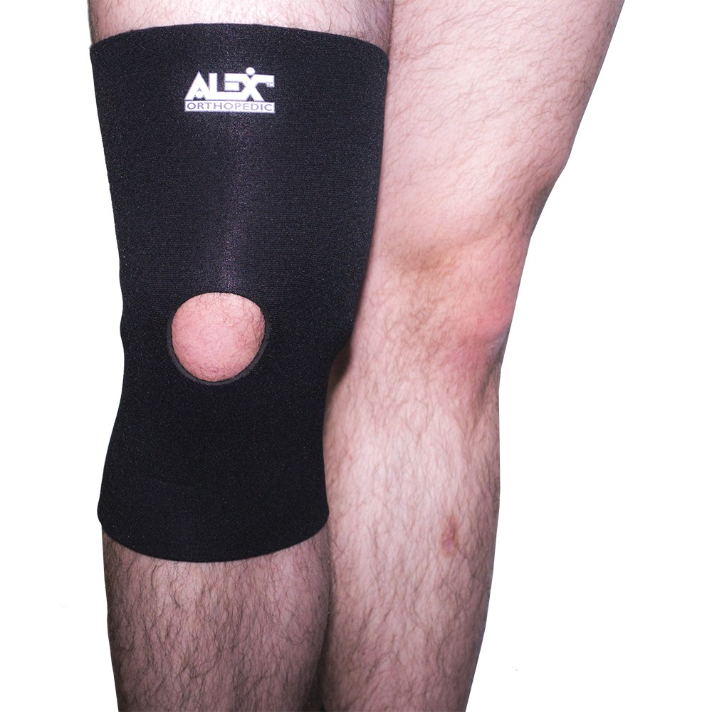 ALEX Neoprene Open Patella Knee Sleeve, (Size: XXL) Black