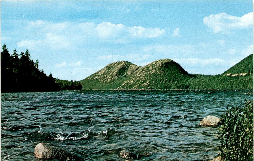 JORDAN POND, BUBBLE MTS., Seal Harbor, Maine, Acadia National Postcard-image