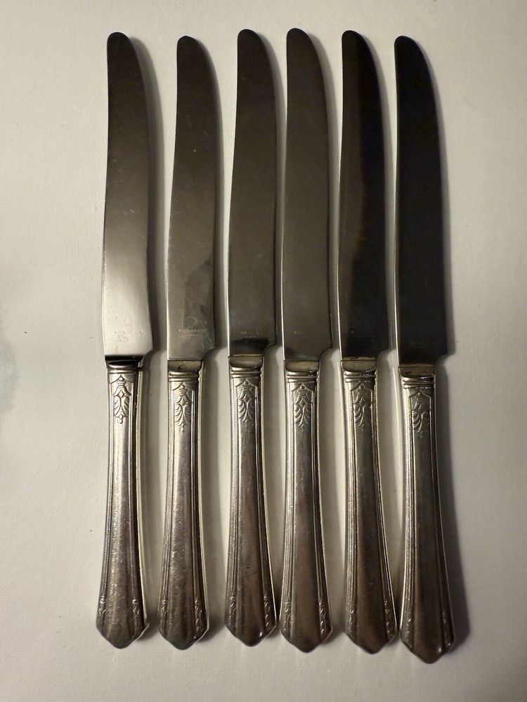 WM Rogers Silver Plate Set Of 6 Dinner Knives