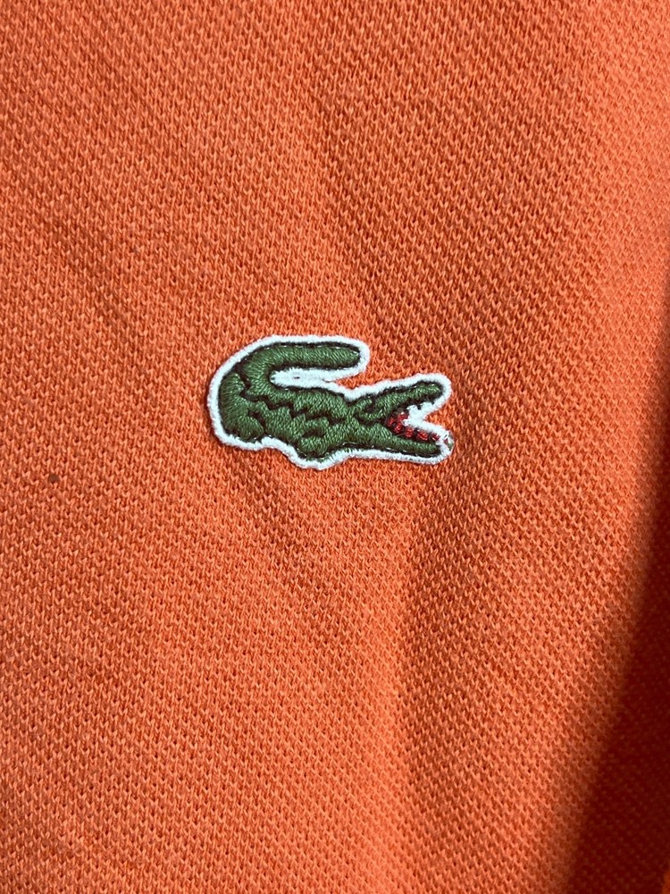 Lacoste Men's Polo Shirt Size 6 (XL) Orange Short Sleeve Classic Fit Croc Logo